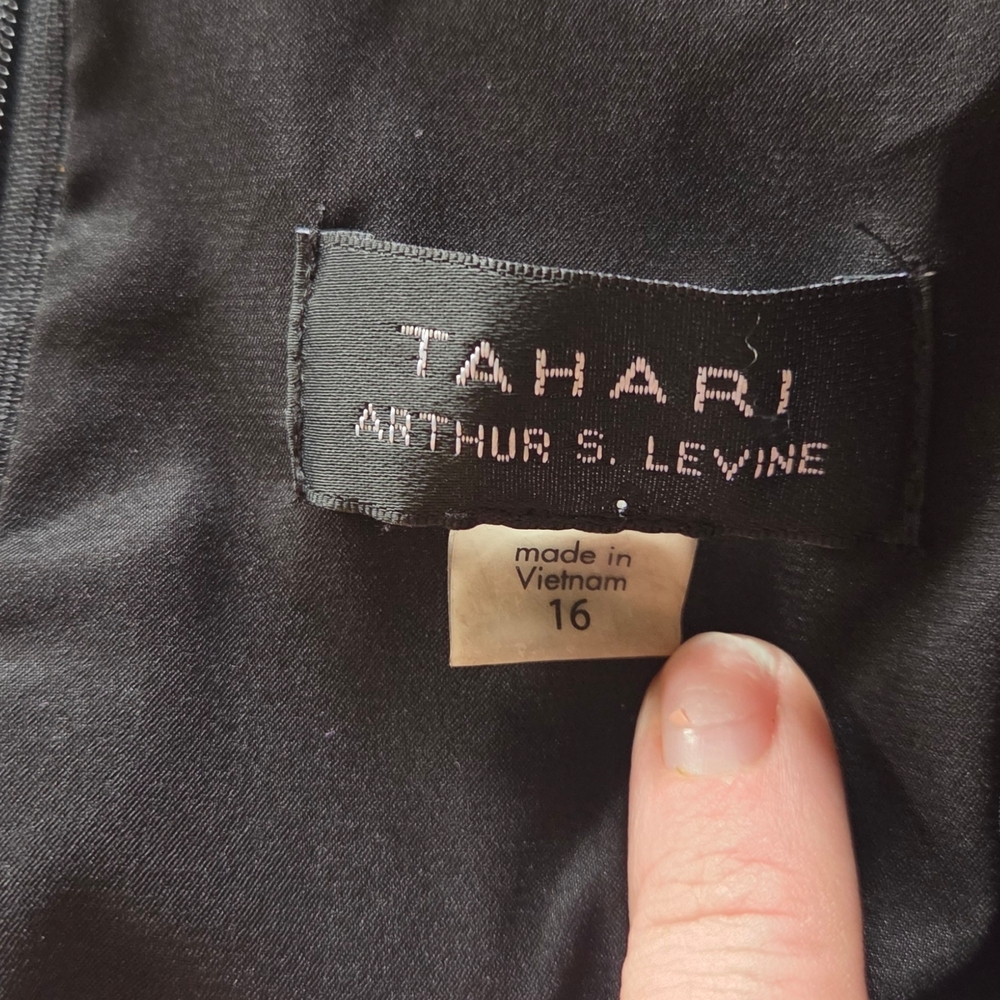 Tahari Black Dress with Floral Design - Picture 8 of 9